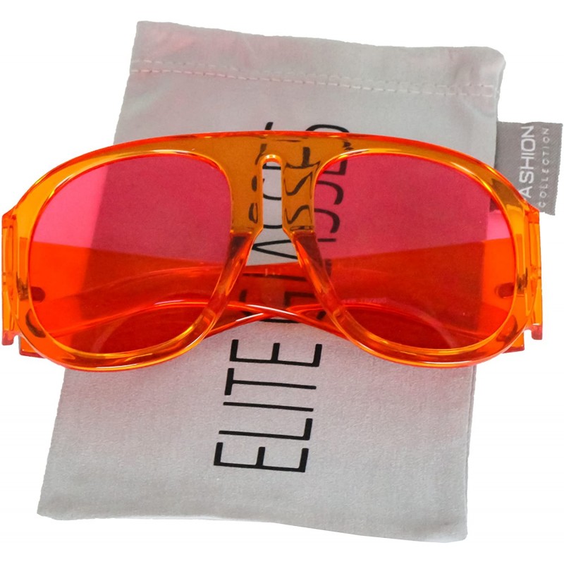 Goggle Oversize Goggle Frame Sunglasses Gradient Lens Vintage Women Fashion Shades - Orange Transparent/Pink Lens - CI18DNI83...