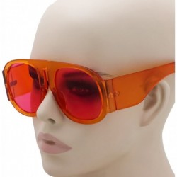 Goggle Oversize Goggle Frame Sunglasses Gradient Lens Vintage Women Fashion Shades - Orange Transparent/Pink Lens - CI18DNI83...