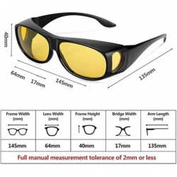 Wrap Anti Glare Night Vision Glasses HD Polarized Tint Fit Over Wrap Around Prescription Eyewear - CM199MYKRO7 $13.82