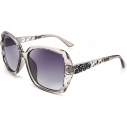 Oversized Classic Polarized Women Sunglasses Sparkling Composite Frame B2289 - Gray - CZ1983A7DQT $25.81