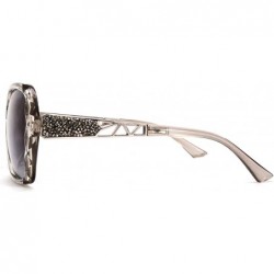 Oversized Classic Polarized Women Sunglasses Sparkling Composite Frame B2289 - Gray - CZ1983A7DQT $16.27
