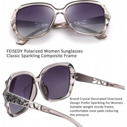 Oversized Classic Polarized Women Sunglasses Sparkling Composite Frame B2289 - Gray - CZ1983A7DQT $16.27