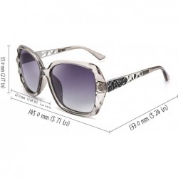 Oversized Classic Polarized Women Sunglasses Sparkling Composite Frame B2289 - Gray - CZ1983A7DQT $16.27