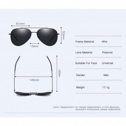 Aviator Polarizing sunglasses Classic clam glasses Polarizing driving glasses sunglasses - A - CP18QCZEATL $38.56