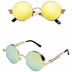 Round Women's Lightweight Oversized Pilot Round Frame Sunglasses Vintage Mirrored Polarized Lens Shades - A - C918U8ARZYZ $9.74