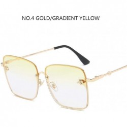 Oversized Sunglasses Women Men Retro Metal Frame Oversized Sun Glasses Female (Color Yellow) - Yellow - CG199EHQXAX $17.61