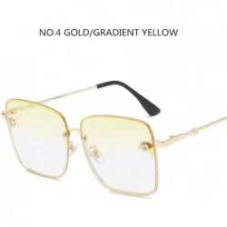 Oversized Sunglasses Women Men Retro Metal Frame Oversized Sun Glasses Female (Color Yellow) - Yellow - CG199EHQXAX $27.94