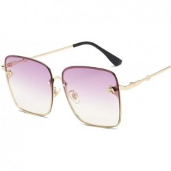 Oversized Sunglasses Women Men Retro Metal Frame Oversized Sun Glasses Female (Color Yellow) - Yellow - CG199EHQXAX $17.61