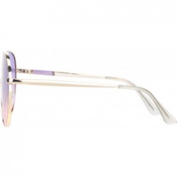 Shield Metal Rim Shield Racer Oversize Retro Fashion Sunglasses - Gold Purple Pink Gradient - CT18NU4Z5UR $11.11