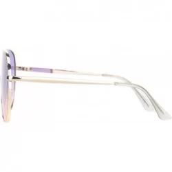 Shield Metal Rim Shield Racer Oversize Retro Fashion Sunglasses - Gold Purple Pink Gradient - CT18NU4Z5UR $11.11