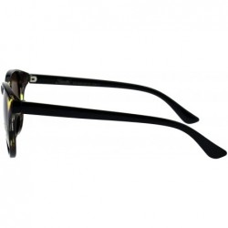 Round Womens Polarized Lens Sunglasses Classic Round Horn Rim Fashion - Light Tortoise (Brown) - CO18NETHMLL $15.45