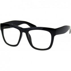 Rectangular Mens Hipster Dorky Thick Horn Rim Rectangular Eye Glasses - CJ18S98GNCT $7.28