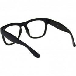 Rectangular Mens Hipster Dorky Thick Horn Rim Rectangular Eye Glasses - CJ18S98GNCT $7.28