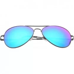 Aviator 'Berkeley' Aviator Fashion Sunglasses - Green-blue - CS11OJZZY5F $17.35