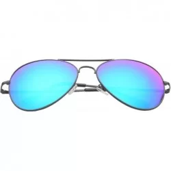 Aviator 'Berkeley' Aviator Fashion Sunglasses - Green-blue - CS11OJZZY5F $10.93