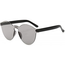 Round Unisex Fashion Candy Colors Round Outdoor Sunglasses Sunglasses - Silver - CM199L7W3E0 $32.57