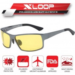 Rectangular Polarized Aircraft Aluminum Metal Rectangular Sport Sunglasses For Men - C318HWRAHNZ $28.18