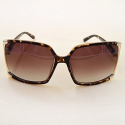 Oversized Women's Oversized Sunglasses New Fashion Square Frame Sunnies Eyewear Metal Sunglasses - Tortoise Shell - C311YERRV...