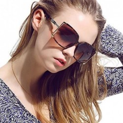 Oversized Women's Oversized Sunglasses New Fashion Square Frame Sunnies Eyewear Metal Sunglasses - Tortoise Shell - C311YERRV...
