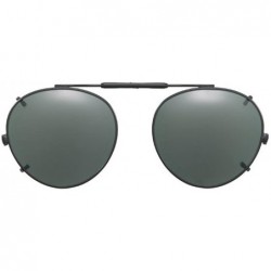 Round Visionaries Polarized Clip on Sunglasses - Round - Black Frame - 47 x 42 Eye - CP12N1ZQL3W $76.20