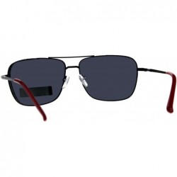 Square Polarized Lens Sunglasses Unisex Square Metal Frame Spring Hinge - Black (Black) - C718DR8IAQN $9.54
