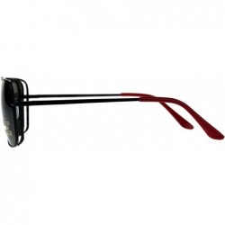 Square Polarized Lens Sunglasses Unisex Square Metal Frame Spring Hinge - Black (Black) - C718DR8IAQN $9.54