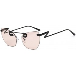 Butterfly Sunglasses Ocean Cat Eye Sunglasses Metal Eyeglasses - Pink Color - C818DS2K2WA $33.56