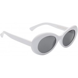 Goggle Women Retro Vintage Fashion Oval Round Clout Goggles Sunglasses - White - C518I0L9MI8 $12.03