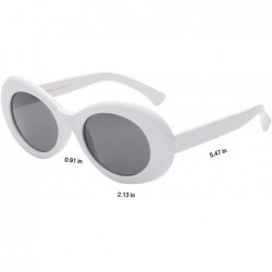 Goggle Women Retro Vintage Fashion Oval Round Clout Goggles Sunglasses - White - C518I0L9MI8 $12.03