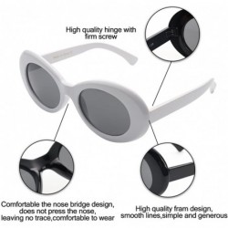 Goggle Women Retro Vintage Fashion Oval Round Clout Goggles Sunglasses - White - C518I0L9MI8 $12.03