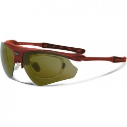 Sport Delta Red Tennis Sunglasses with ZEISS P310 Green Tri-flection Lenses - CT18KN7E2UM $32.34