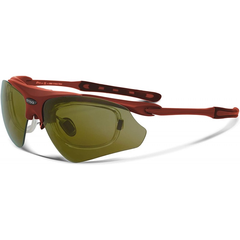 Sport Delta Red Tennis Sunglasses with ZEISS P310 Green Tri-flection Lenses - CT18KN7E2UM $18.61