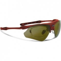 Sport Delta Red Tennis Sunglasses with ZEISS P310 Green Tri-flection Lenses - CT18KN7E2UM $18.61