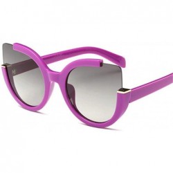 Aviator Cat Eye Sunglasses For Women Retro Glasses Men Luxury Brand Designer Purple - Zaored - C618YZWW94N $8.97