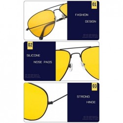 Goggle Mens HD Night View Vision Driving Glasses Polarized UV400 Aviator Sunglasses - Silver2081 - CN1887R3SYX $17.66