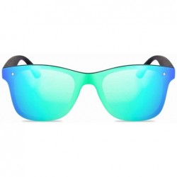 Wayfarer Rimless Mirrored Lens One Piece Sunglasses UV400 Protection for Women Men - 1 Red+green - CA18X6ZWZN3 $18.37