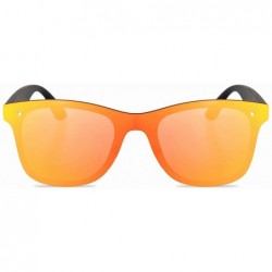 Wayfarer Rimless Mirrored Lens One Piece Sunglasses UV400 Protection for Women Men - 1 Red+green - CA18X6ZWZN3 $18.37