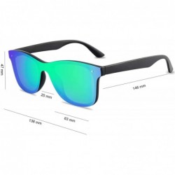 Wayfarer Rimless Mirrored Lens One Piece Sunglasses UV400 Protection for Women Men - 1 Red+green - CA18X6ZWZN3 $18.37