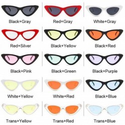 Cat Eye Small Cat Eye Sunglasses Red Black Frame Women Sun Glasses Vintage Sexy Eyewear Shades UV400 - White Red - CM197A2OZX...