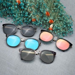 Round Polarized Mirrored Sunglasses for Women Oversized Round Frame UV400 Protection Lens - CG1962XGMTI $14.22