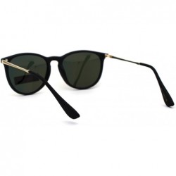 Round Antiglare Polarized Round Keyhole Light Plastic Horn Rim Sunglasses - Matte Black Orange Mirror - CG196EL3URW $14.67