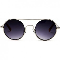 Oval Round Janice Lennon Glasses Vintage Fashion Retro Sunglasses - Silver - CS12E0DY19P $34.78
