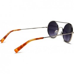 Oval Round Janice Lennon Glasses Vintage Fashion Retro Sunglasses - Silver - CS12E0DY19P $34.78