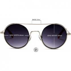 Oval Round Janice Lennon Glasses Vintage Fashion Retro Sunglasses - Silver - CS12E0DY19P $34.78