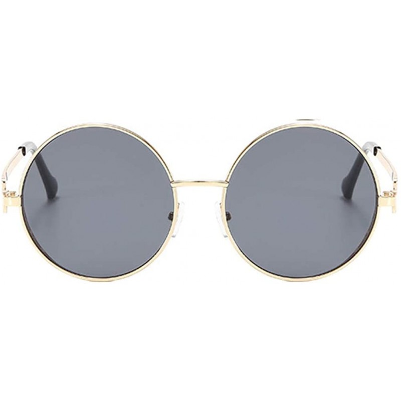 Round Unisex Vintage Round Sunglasses Classic Retro Steampunk Style Eyewear - Gray - CG197IGG0WN $12.43