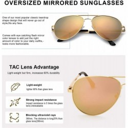 Sport Aviator Sunglasses for Women Polarized Mirrored- Large Metal Frame- UV 400 Protection - C118WRETWSH $22.33