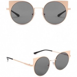 Rimless Polarized Sunglasses - Vintage Oversized Irregular Round Frame Brand Classic Sun Glasses - Gold - CR18ONMK2KD $10.11