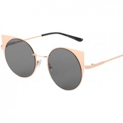 Rimless Polarized Sunglasses - Vintage Oversized Irregular Round Frame Brand Classic Sun Glasses - Gold - CR18ONMK2KD $10.11