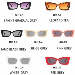 Cat Eye Women Cat Eye Sunglasses Rectangle Sun Glasses Ladies Vintage Candy Color Eyewear Shades for Women - Red Grey - CO199...