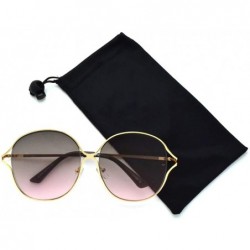 Oversized Oversize Round Flat Lens Sunglasses 4183 - Gold Purple - C418SA00KWN $19.77